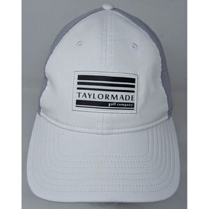 TaylorMade Golf Men's Baseball Cap Hat‎ Patch White Gray VTG